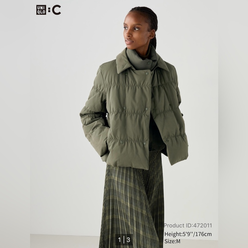 UNIQLO x CLARE WAIGHT KELLER :C Down Short Jacket - Color Olive, Size Small